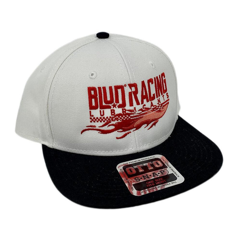 Flatbill Blud Racing Hat - White - Blud Lubricants
